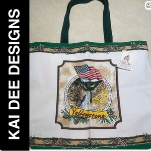 KAI DEE DESIGNS YELLOWSTONE Themed Tote Souvenir Canvas Bag NWT